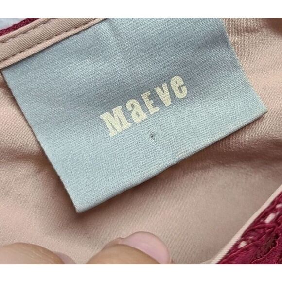 Maeve Anthropologie Dress Size Extra Small Elsa Peplum Eyelash Wine Sleeveless - Picture 6 of 7